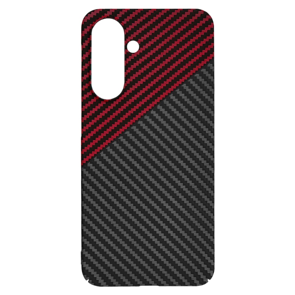 Husa pentru Samsung Galaxy A36 5G, Finisaj Premium cu Textura de Carbon, Design Elegant, SKDR CarbonFlex - Rosu inchis - 3 | YEO