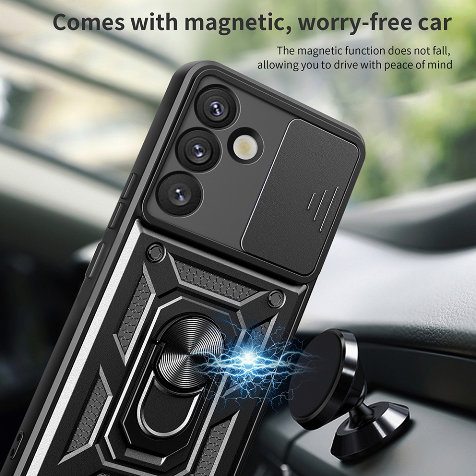 Husa pentru Samsung Galaxy A36 5G, SKYDDAR INNOVATION, CamShield, Albastru, set cu sticker - 2 | YEO
