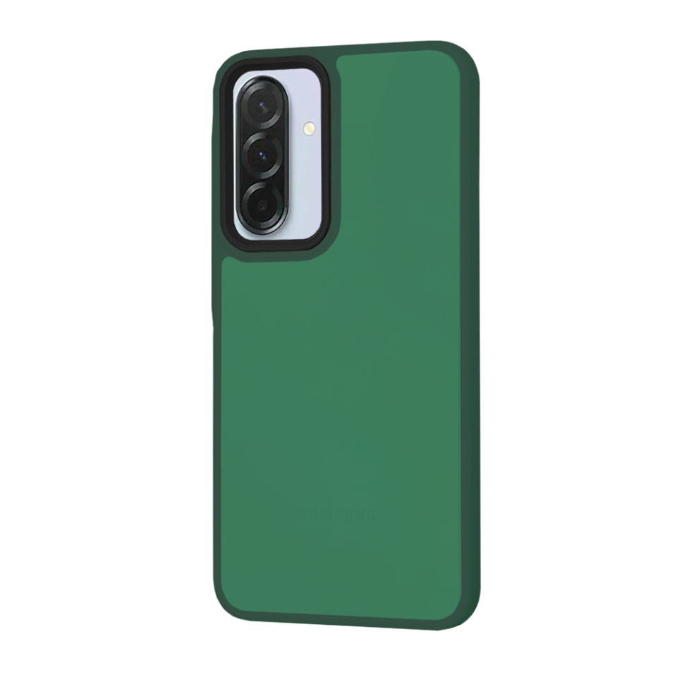 Husa pentru Samsung Galaxy A36 5G, SKYDDAR INNOVATION, HaloFrost, AntiSoc, Verde inchis, set cu sticker - 2 | YEO