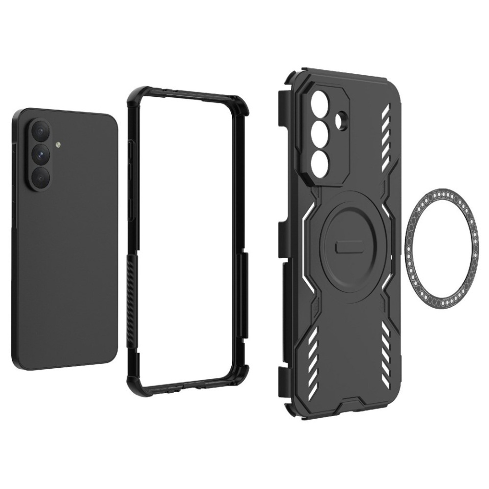 Husa pentru Samsung Galaxy A36 5G, SKYDDAR INOVATION, ArmorMag, Magsafe, set cu sticker, Negru - 2 | YEO