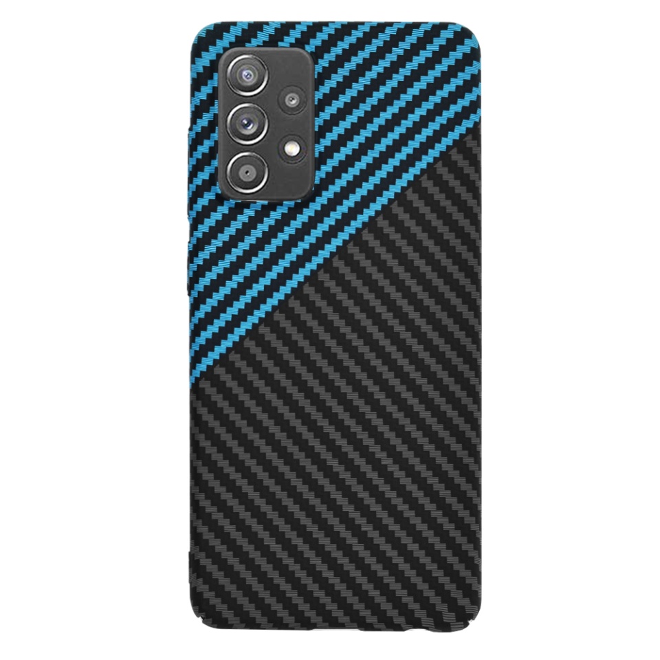 Husa pentru Samsung Galaxy A52 5G / Galaxy A52 4G / Galaxy A52s 5G, Finisaj Premium cu Textura de Carbon, Design Elegant, SKDR CarbonFlex - Bleu - 1 | YEO