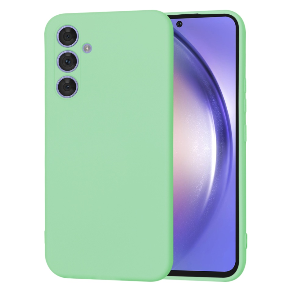 Husa pentru Samsung Galaxy A54 din Silicon Catifelat, Protectie Premium, Skyddar SoftElegance - Verde deschis