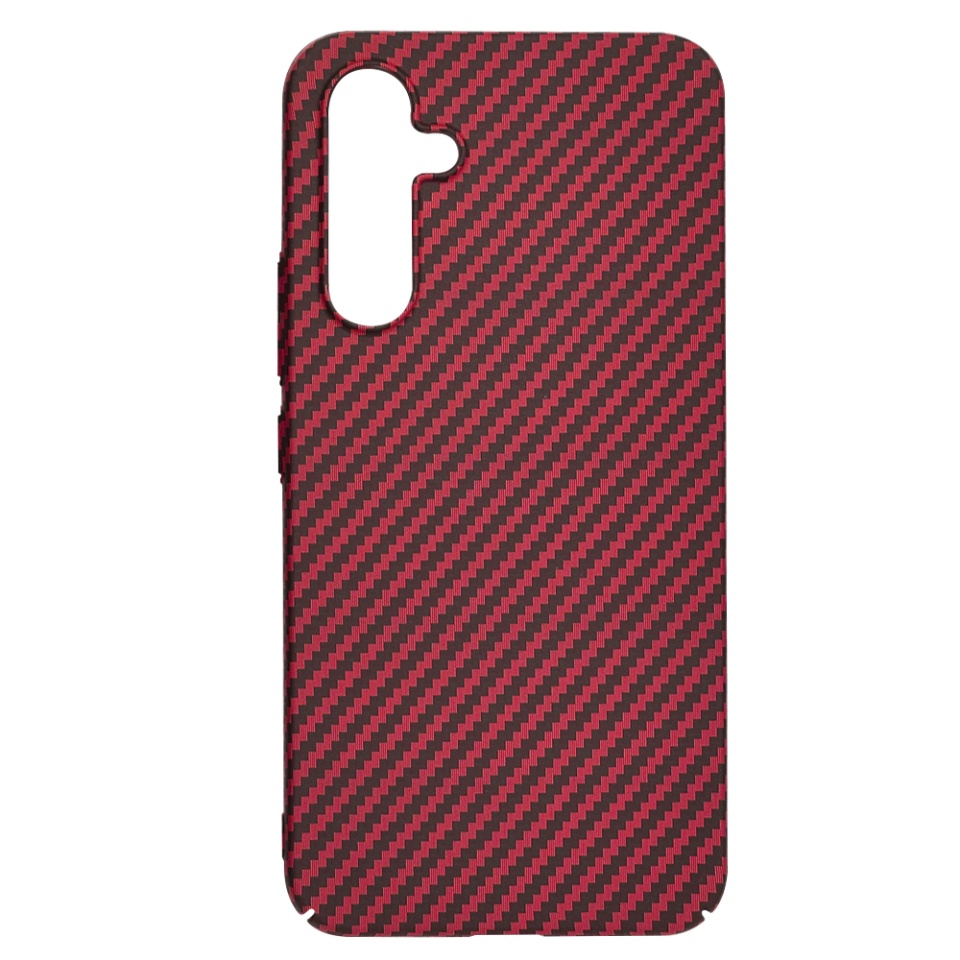 Husa pentru Samsung Galaxy A54, Finisaj Premium cu Textura de Carbon, Design Elegant, SKDR CarbonFlex - Rosu - 1 | YEO