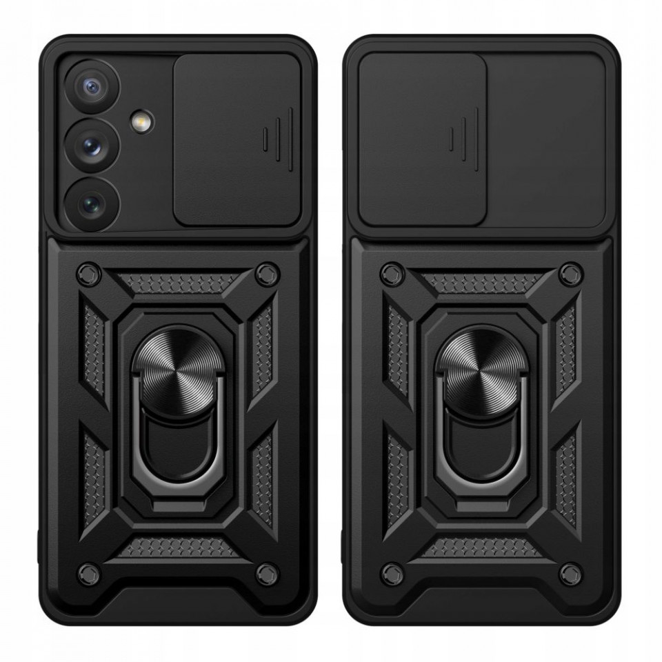 Husa pentru Samsung Galaxy A55 5G cu inel magnetic, Skyddar CamShield - Negru - 2 | YEO