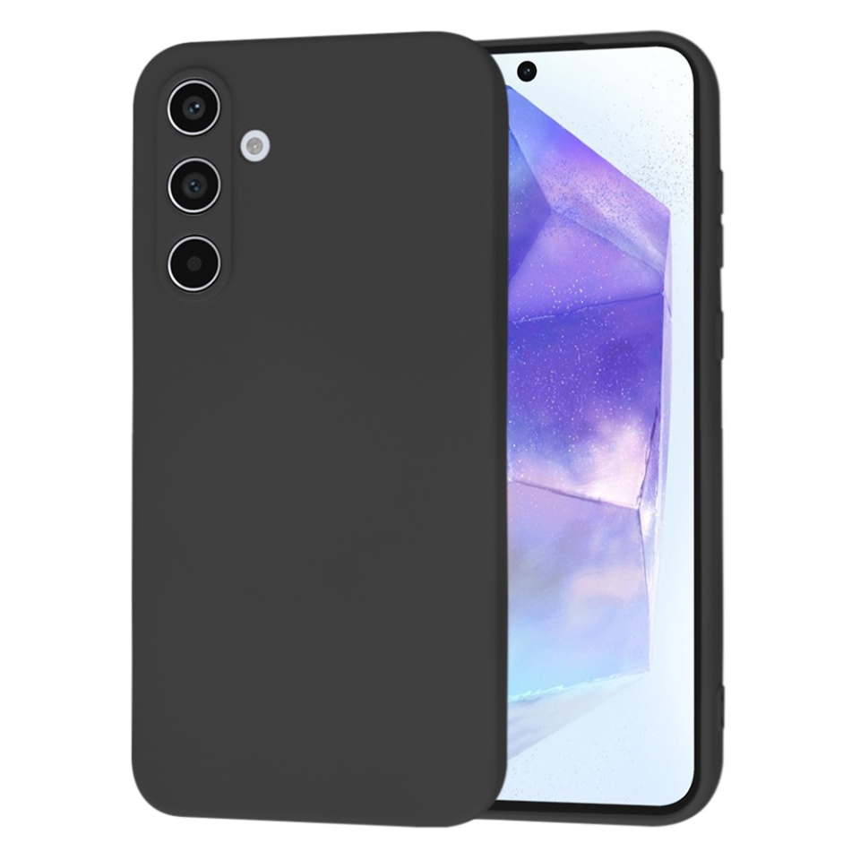 Husa pentru Samsung Galaxy A55 5G din Silicon Catifelat, Protectie Premium, Skyddar SoftElegance - Negru