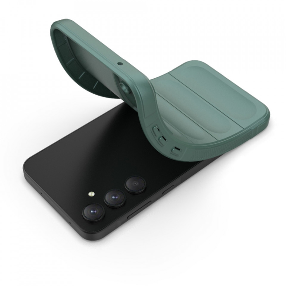Husa pentru Samsung Galaxy A55 5G eleganta, din silicon mat, SKDR Vogue - Verde - 3 | YEO