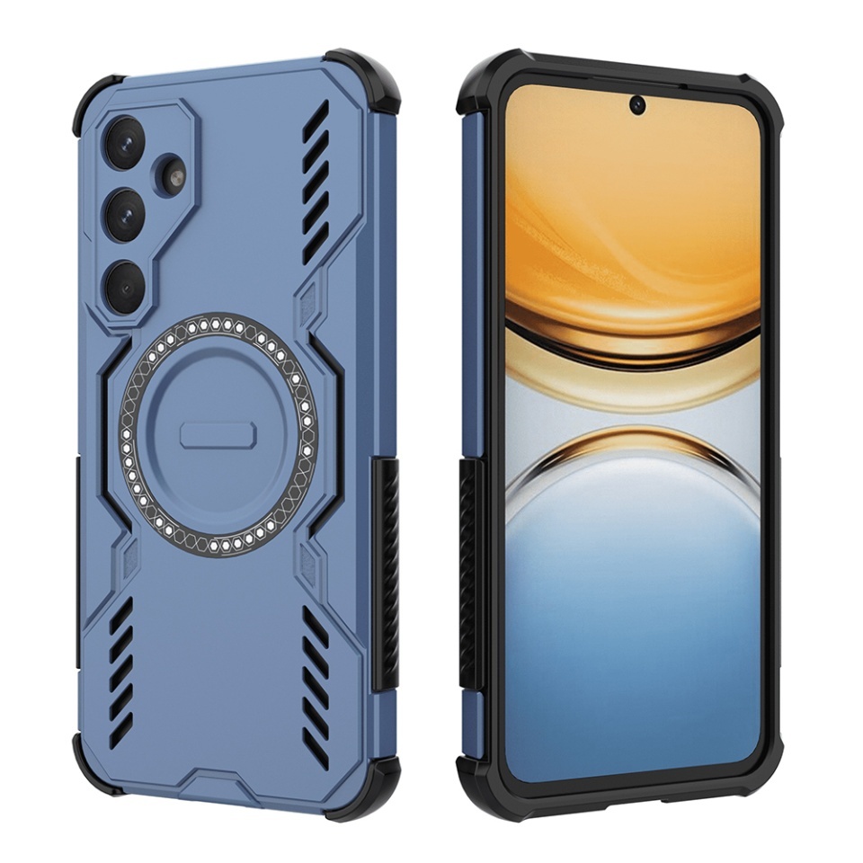 Husa pentru Samsung Galaxy A55 5G, SKYDDAR INOVATION, ArmorMag, Magsafe, set cu sticker, Albastru - 1 | YEO