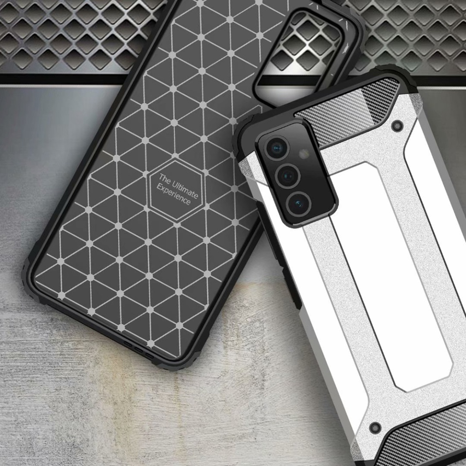Husa pentru Samsung Galaxy A82 5G, SKYDDAR INNOVATION, Hybrid Armor, din Plastic Dur, Margini Cauciucate, Antisoc, set cu sticker, Negru - 2 | YEO