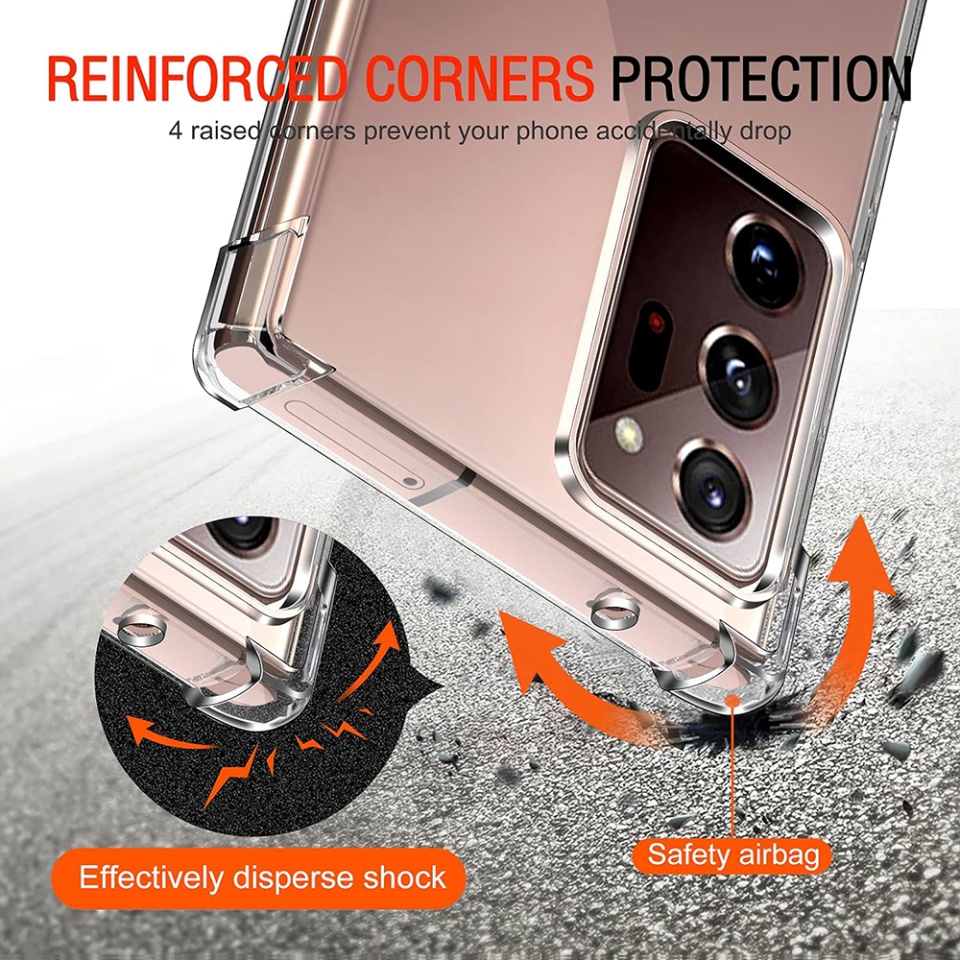Husa pentru Samsung Galaxy Note 20 Ultra 5G / Galaxy Note 20 Ultra , SKYDDAR INNOVATION, Shockproof Clear din Silicon Slim, Transparenta, set cu sticker - 1 | YEO