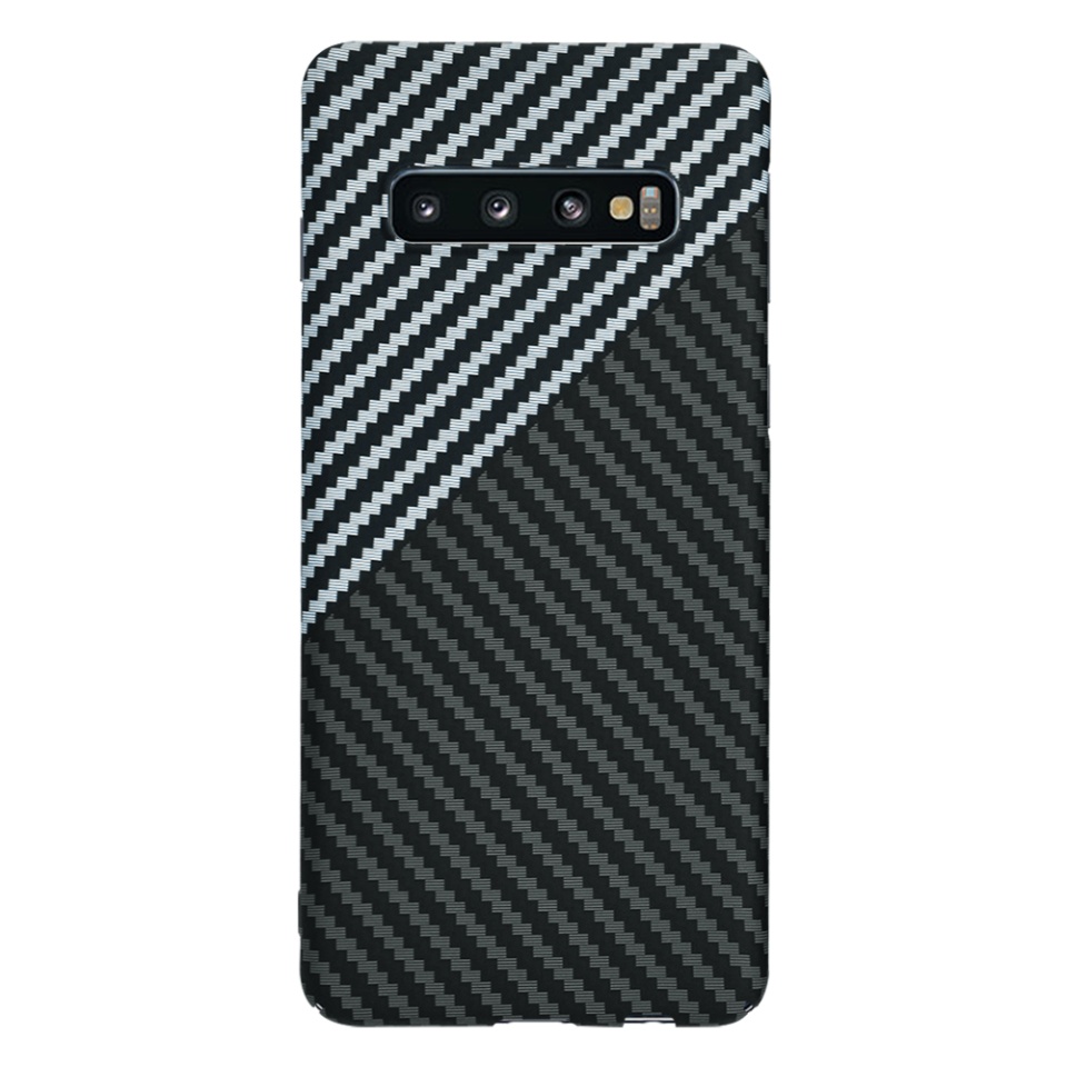 Husa pentru Samsung Galaxy S10, Finisaj Premium cu Textura de Carbon, Design Elegant, SKDR CarbonFlex - Gri - 2 | YEO