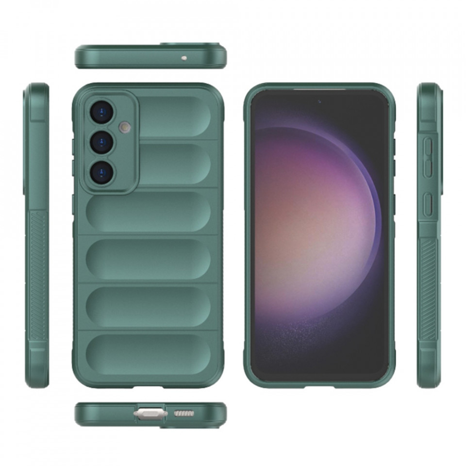 Husa pentru Samsung Galaxy S23 FE eleganta, din silicon mat, SKDR Vogue - Verde - 1 | YEO