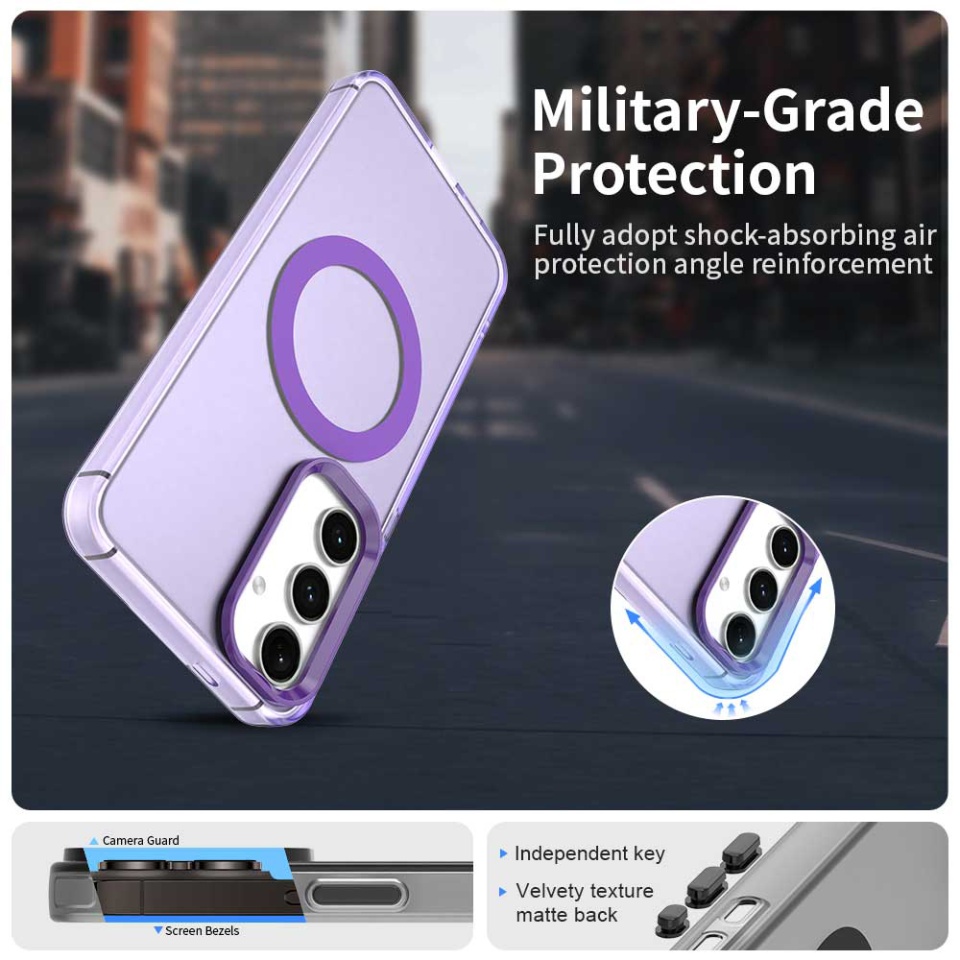 Husa pentru Samsung Galaxy S23 FE, SKYDDAR INOVATION, CandyCase, Magsafe, set cu sticker, Mov - 3 | YEO