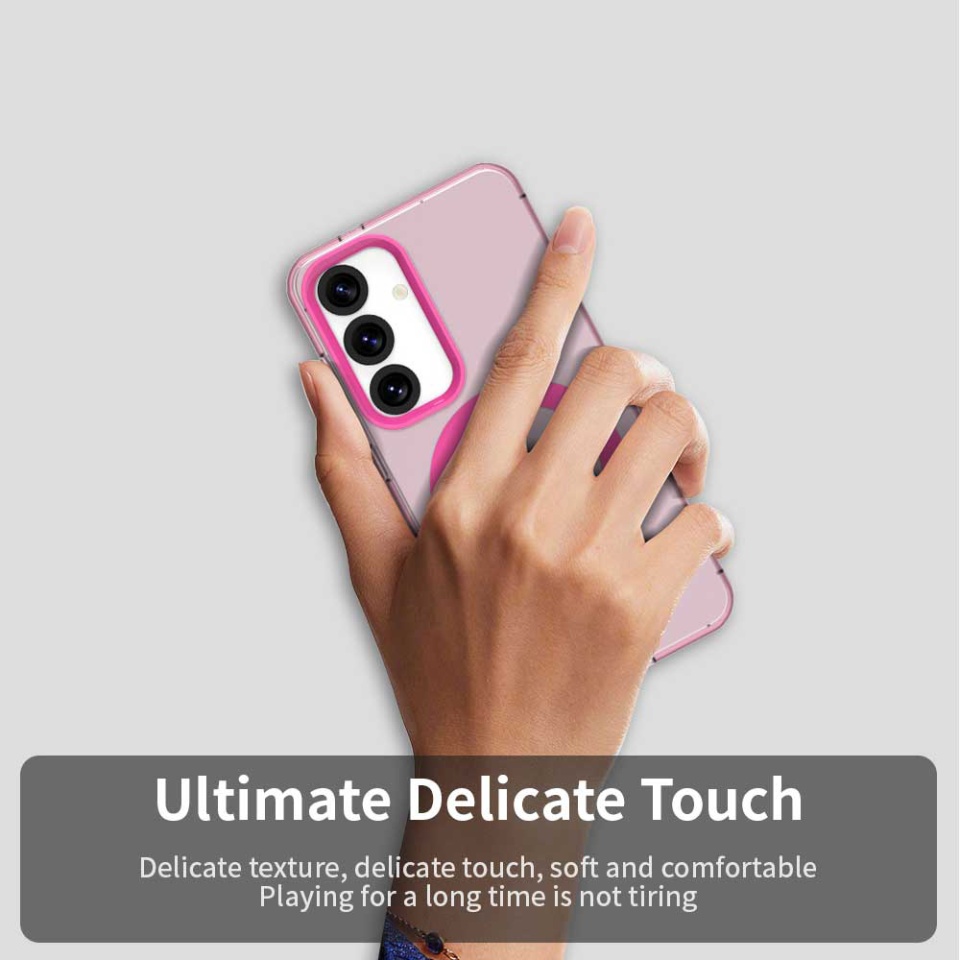 Husa pentru Samsung Galaxy S23 FE, SKYDDAR INOVATION, CandyCase, Magsafe, set cu sticker, Roz - 1 | YEO
