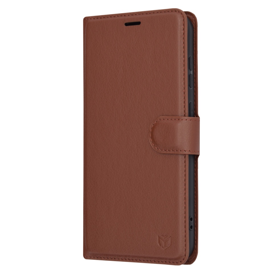 Husa pentru Samsung Galaxy S23 FE tip Carte, cu Portofel Interior, Finisaje Premium, SKYDDAR Leather Wallet - Maro - 3 | YEO