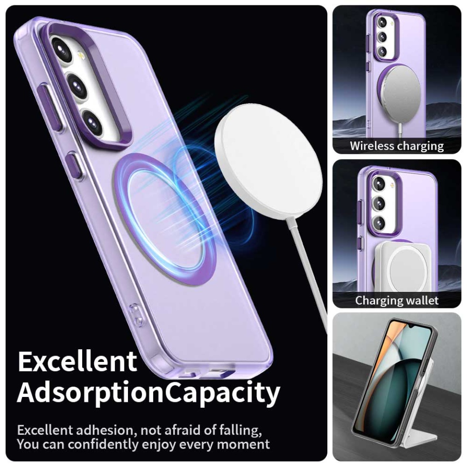 Husa pentru Samsung Galaxy S23 Plus, SKYDDAR INOVATION, CandyCase, Magsafe, set cu sticker, Mov - 3 | YEO