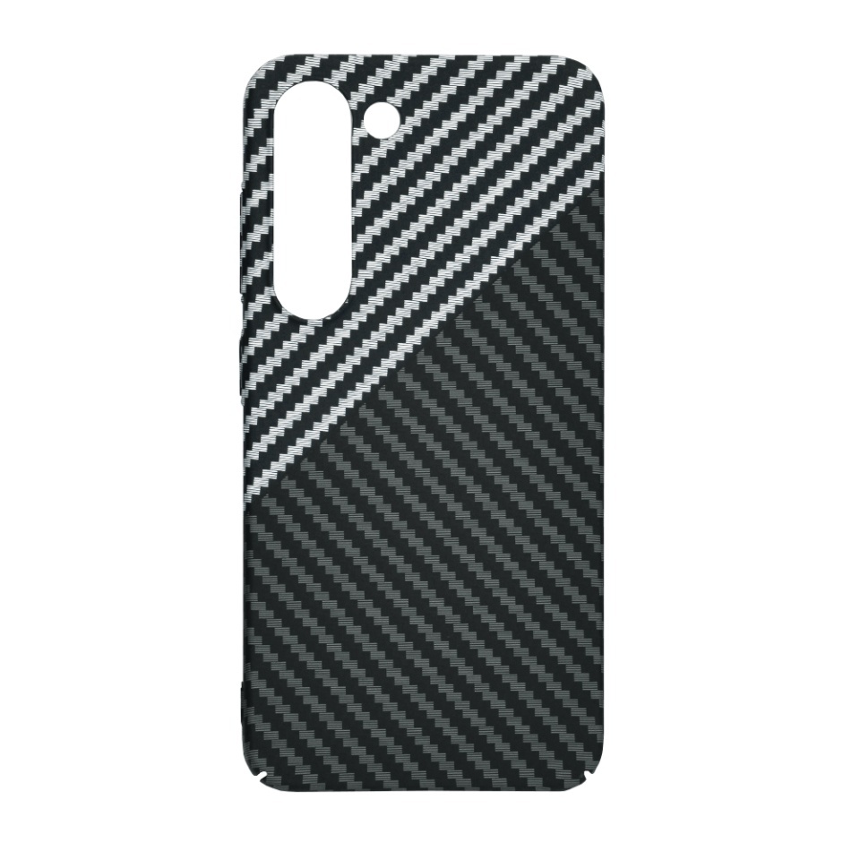 Husa pentru Samsung Galaxy S23, SKYDDAR INNOVATION, textura carbon, Carbonite FiberShell, set cu sticker, Gri, - 3 | YEO