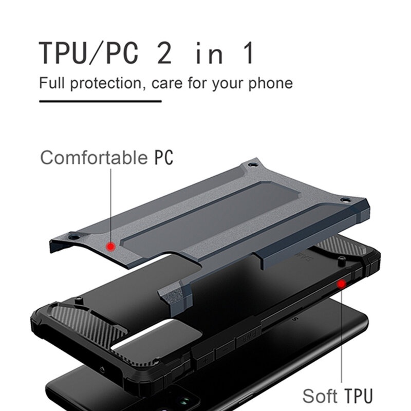 Husa pentru Samsung Galaxy S23 Ultra, SKYDDAR INNOVATION, Hybrid Armor, din Plastic Dur, Margini Cauciucate, Antisoc, set cu sticker, Negru - 1 | YEO