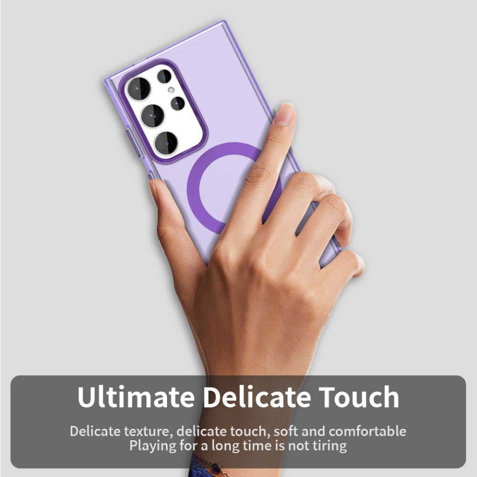 Husa pentru Samsung Galaxy S23 Ultra, SKYDDAR INOVATION, CandyCase, Magsafe, set cu sticker, Mov - 3 | YEO