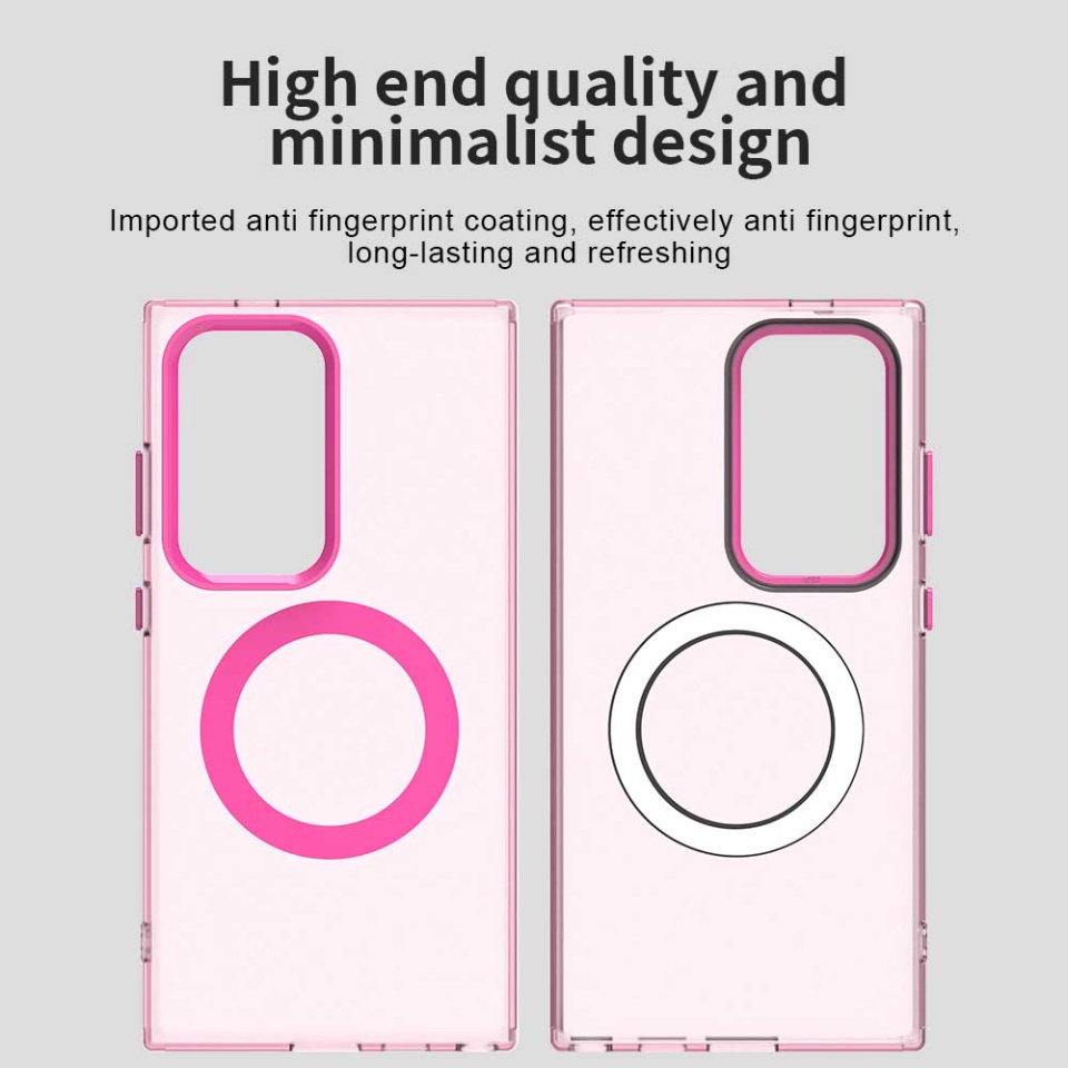 Husa pentru Samsung Galaxy S23 Ultra, SKYDDAR INOVATION, CandyCase, Magsafe, set cu sticker, Roz - 1 | YEO