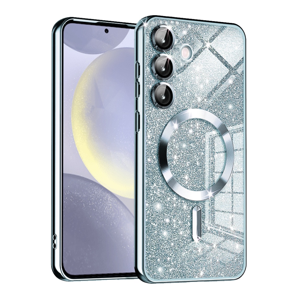 Husa pentru Samsung Galaxy S24 Design Antisoc, Fundal Detasabil 2-in-1, Protectie Superioara, Margini Ridicate, SKDR Glitter - Auriu