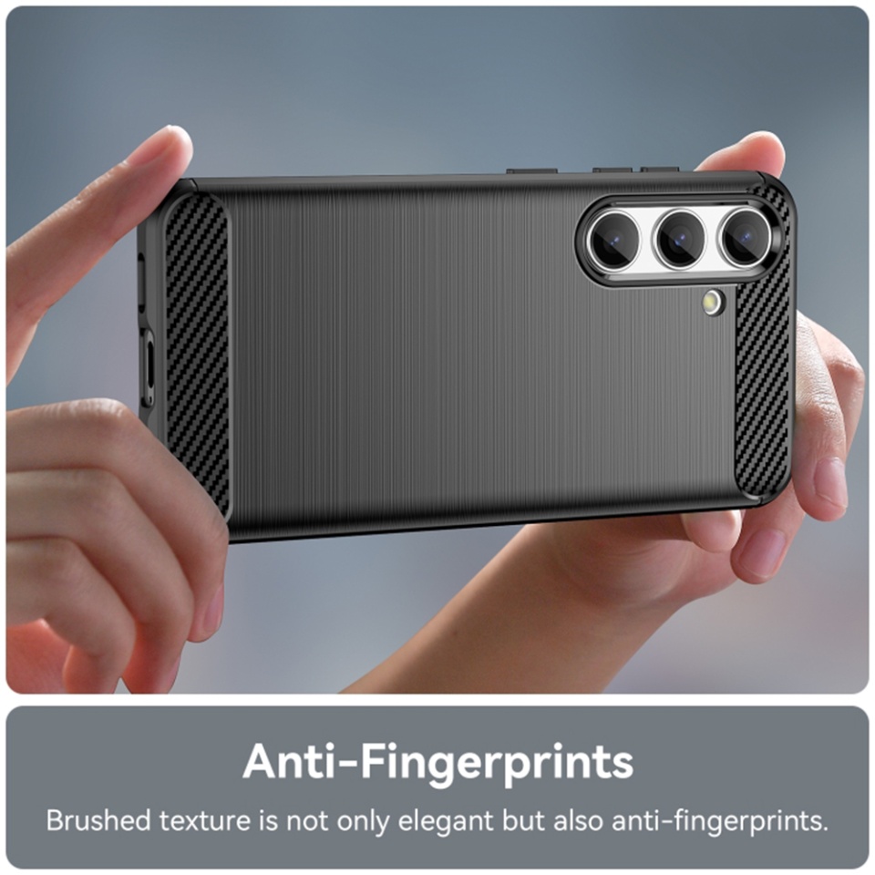 Husa pentru Samsung Galaxy S24 FE din Silicon Premium, Slim, cu textura Fibra Carbon - Albastru - 2 | YEO