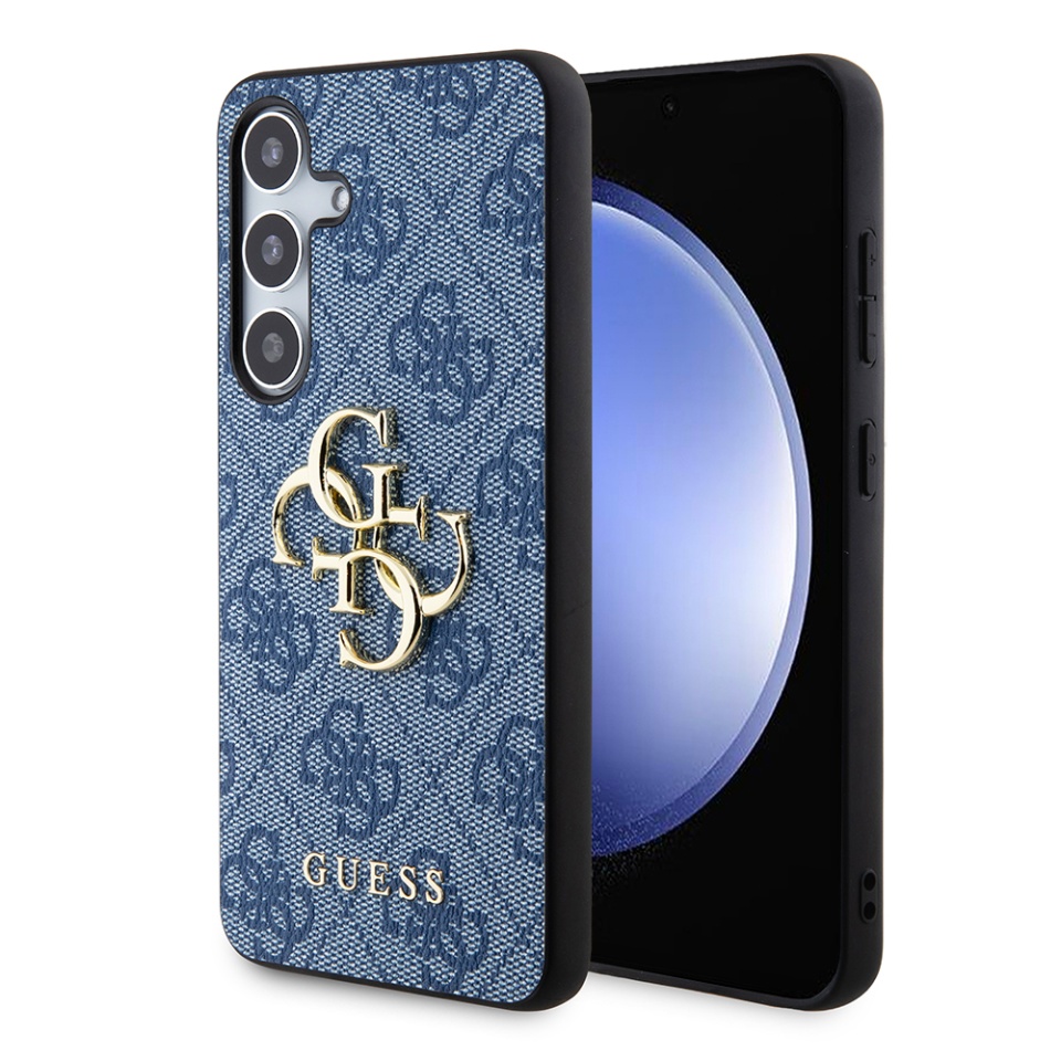 Husa pentru Samsung Galaxy S24 Plus, Guess 4G Metal Logo, Protectie Slim, Compatibila, Albastru
