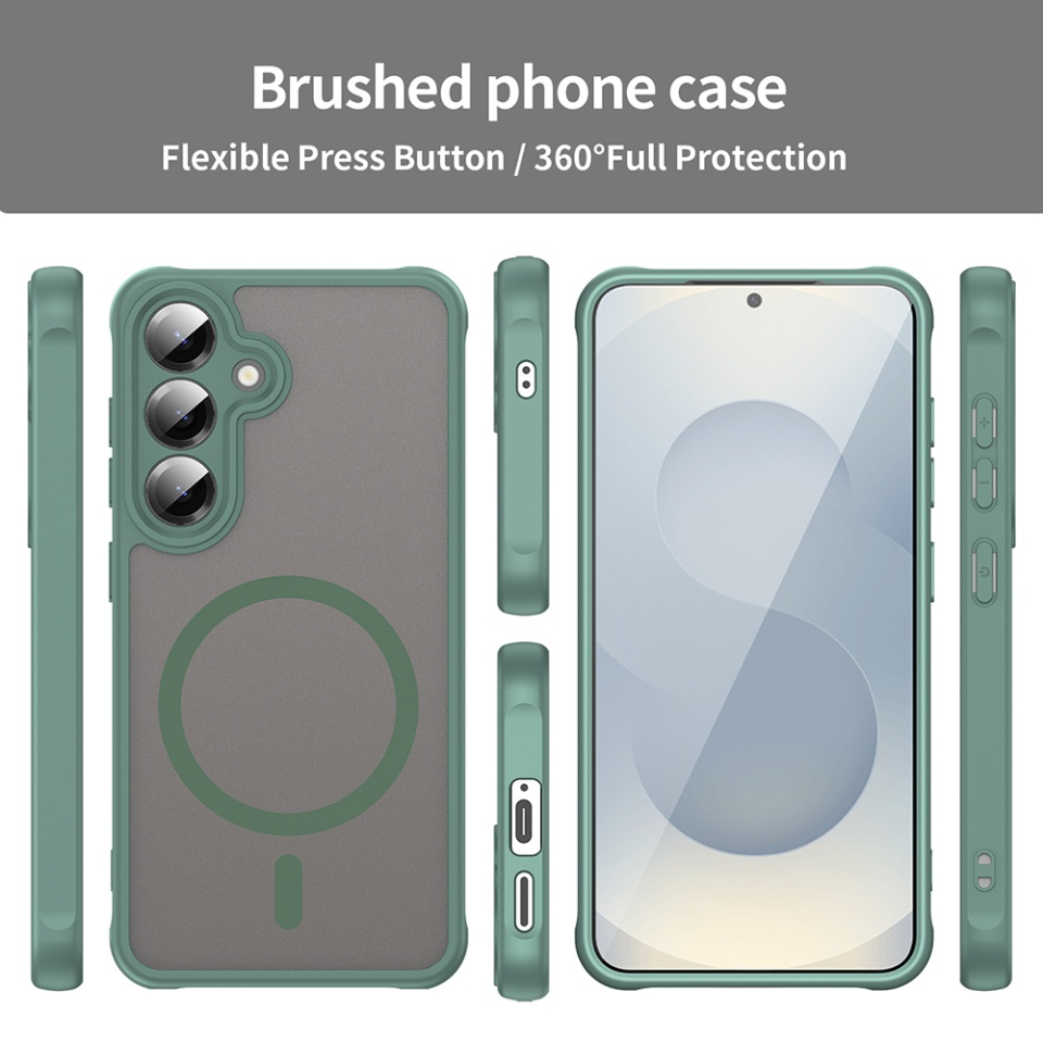 Husa pentru Samsung Galaxy S24, SKYDDAR INNOVATION, HaloFrost MagSafe II, Antisoc, set cu sticker, Verde - 2 | YEO