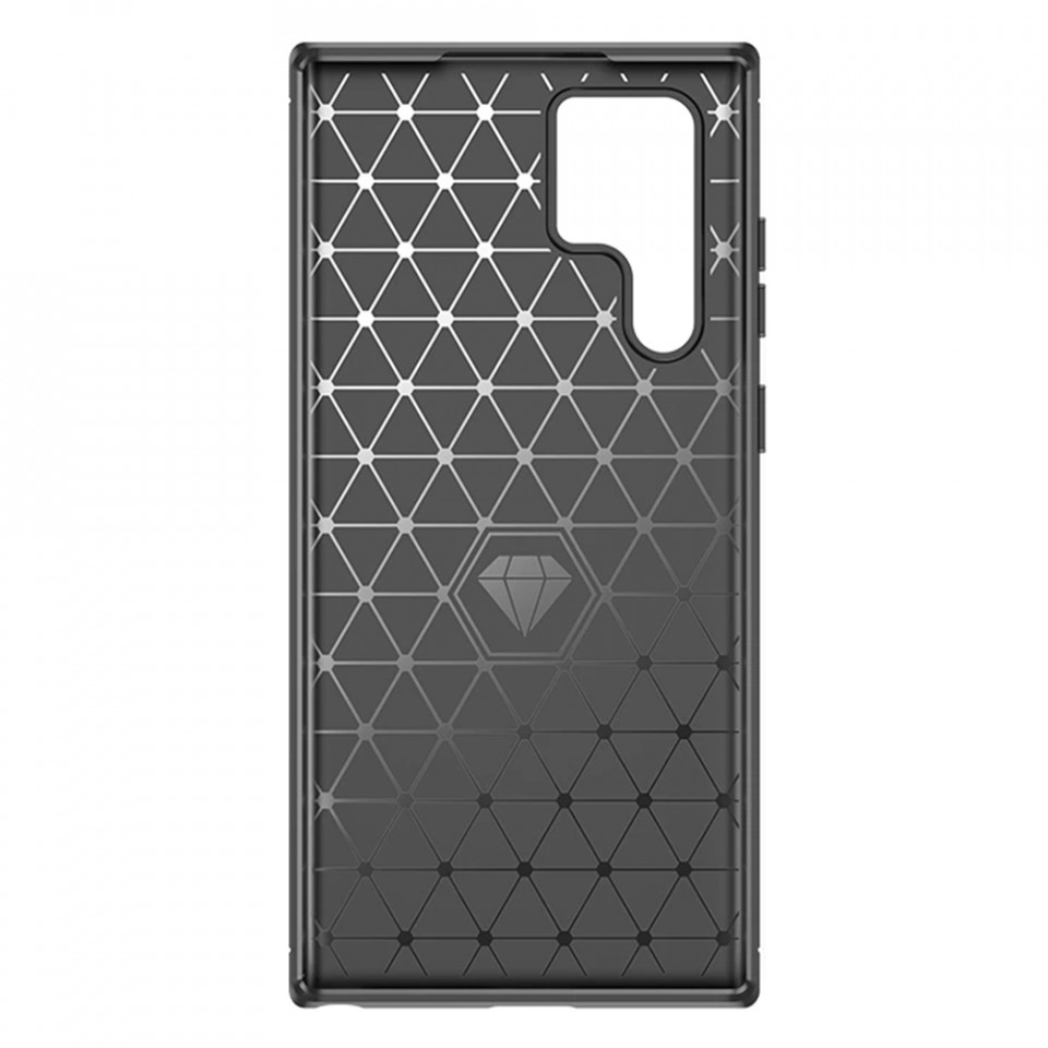 Husa pentru Samsung Galaxy S24 Ultra Carbon Silicon Skyddar, Anti-Amprente - Negru - 2 | YEO