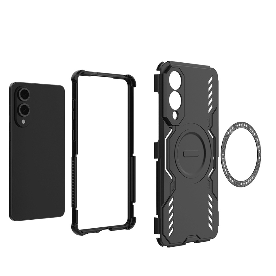 Husa pentru Samsung Galaxy S25 Edge, SKYDDAR INOVATION, ArmorMag, Magsafe, set cu sticker, Negru - 3 | YEO