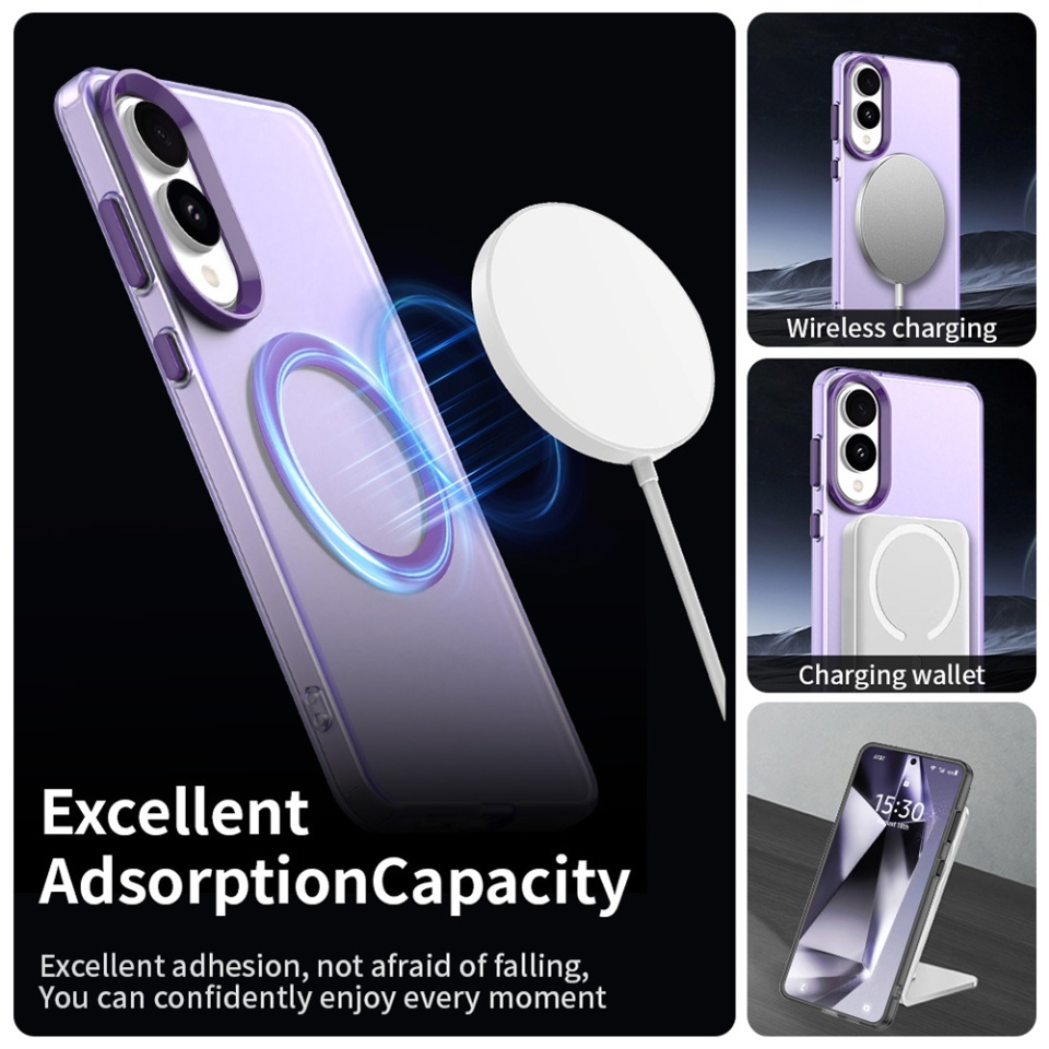 Husa pentru Samsung Galaxy S25 Edge, SKYDDAR INOVATION, CandyCase, Magsafe, set cu sticker, Mov - 5