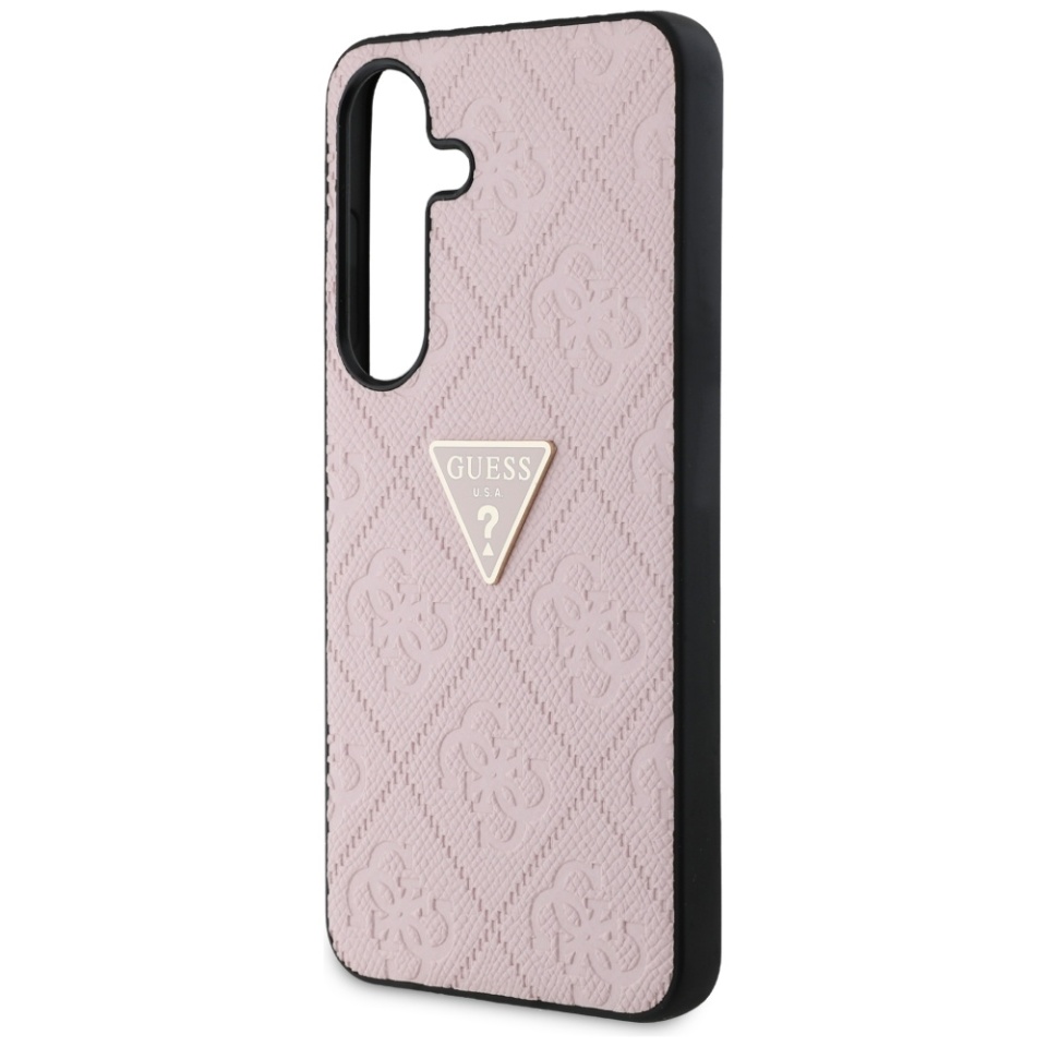 Husa pentru Samsung Galaxy S25, Grained Triangle, Guess, Roz - 3 | YEO