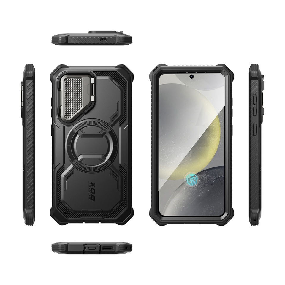 Husa pentru Samsung Galaxy S25, Kickstand, AntiSock, I-Blason Armorbox - Negru - 2 | YEO