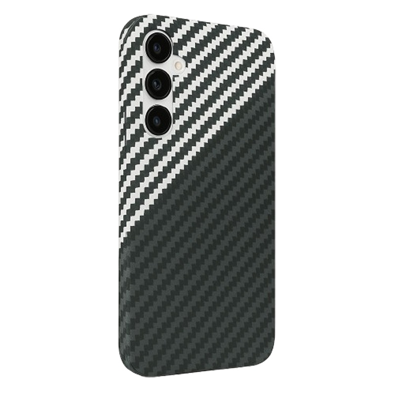 Husa pentru Samsung Galaxy S25 Plus, SKYDDAR INNOVATION, Carbonite FiberShell, Gri, set cu sticker