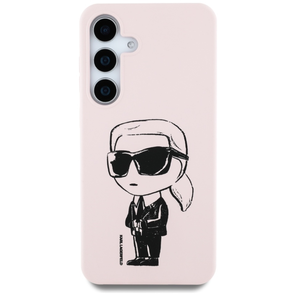 Husa pentru Samsung Galaxy S25, Silicone MagSafe, Karl Lagerfeld, Roz - 3 | YEO