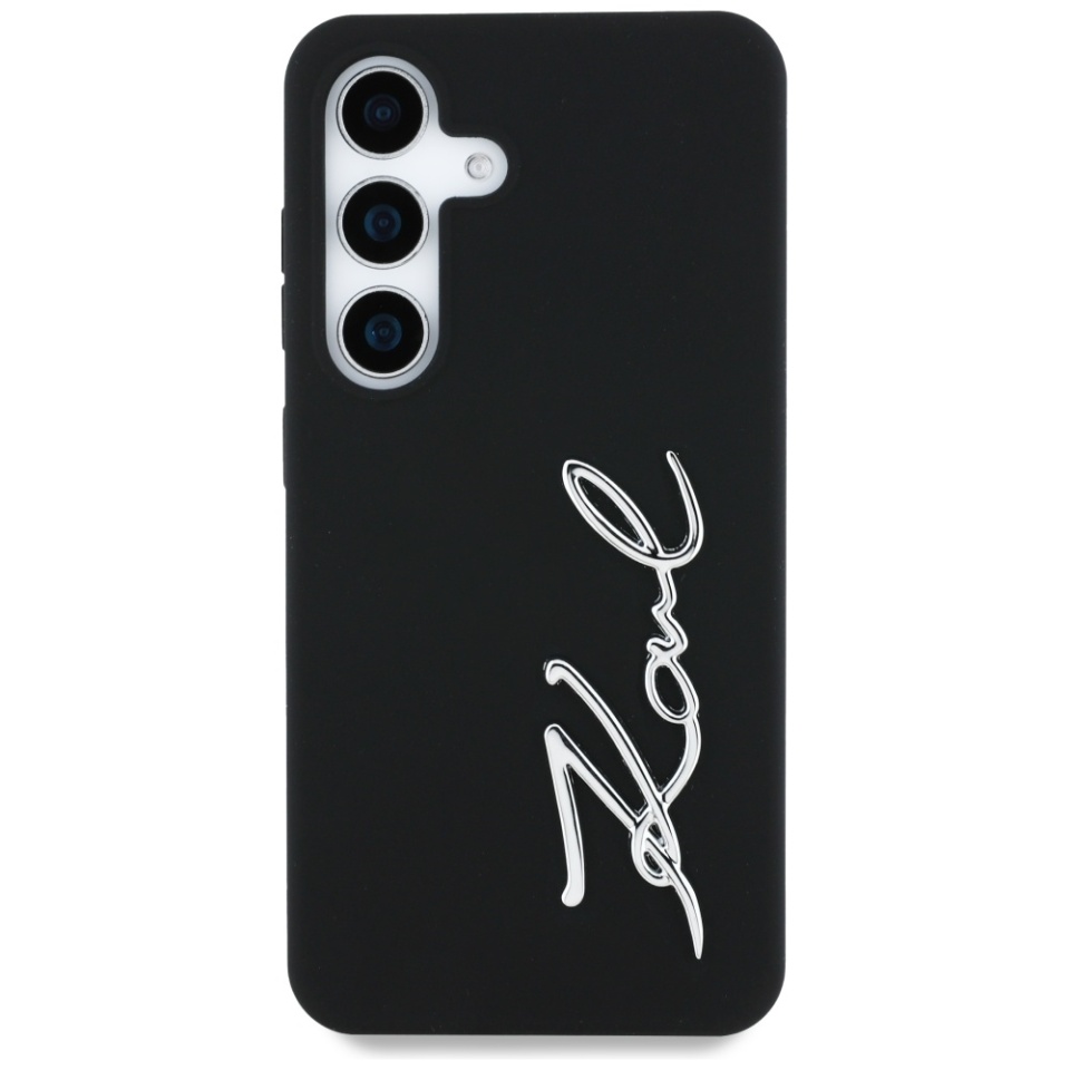 Husa pentru Samsung Galaxy S25, Silicone Sign Metal Logo, Karl Lagerfeld, Negru - 1 | YEO
