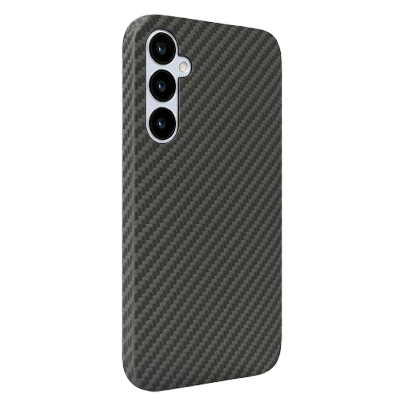 Husa pentru Samsung Galaxy S25, SKYDDAR INNOVATION, Carbonite FiberShell, Negru, set cu sticker