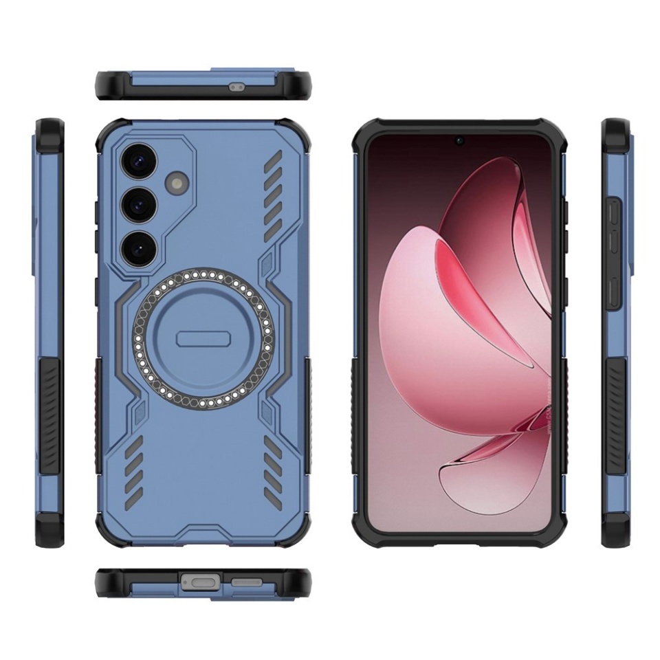 Husa pentru Samsung Galaxy S25, SKYDDAR INOVATION, ArmorMag, Magsafe, set cu sticker, Albastru - 3 | YEO