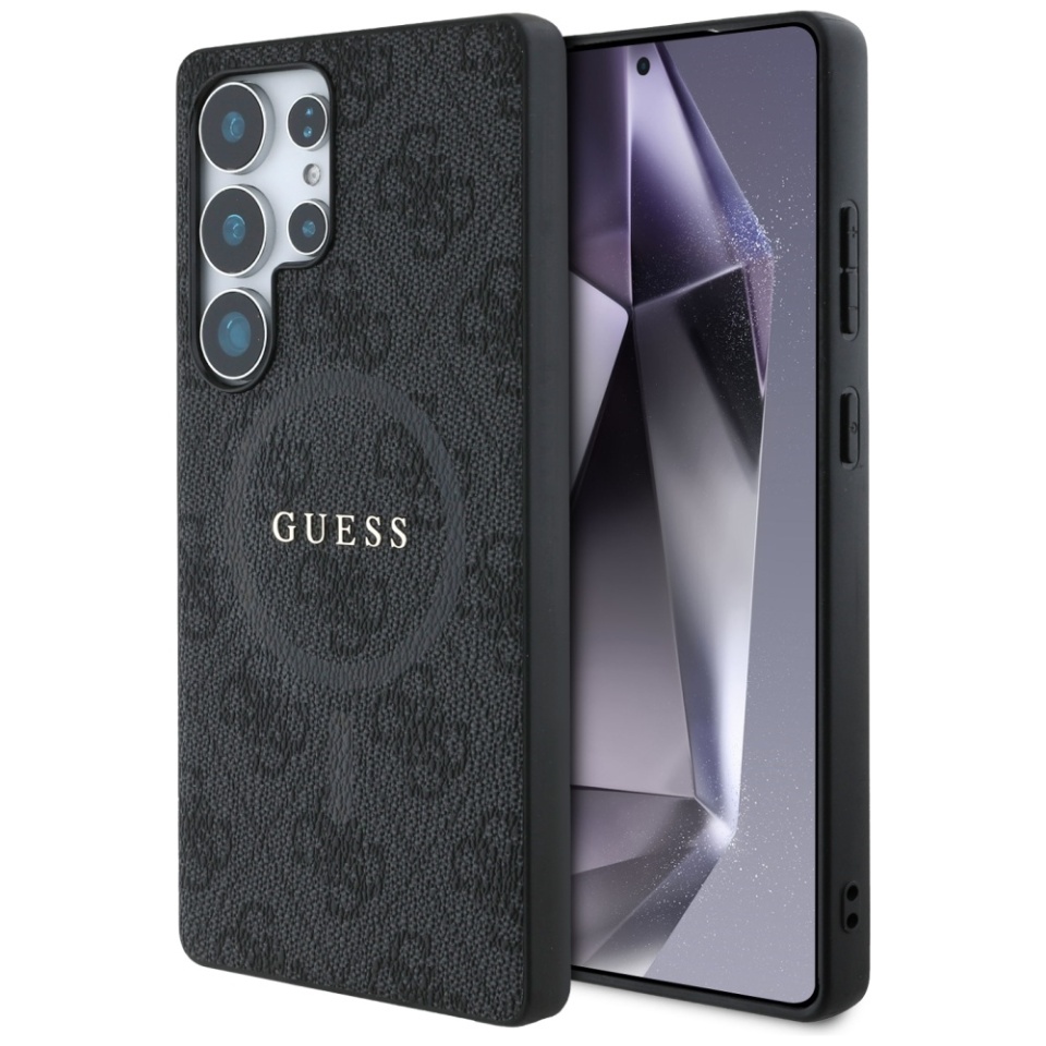 Husa pentru Samsung Galaxy S25 Ultra, 4G Ring Classic Logo MagSafe, Guess, Negru