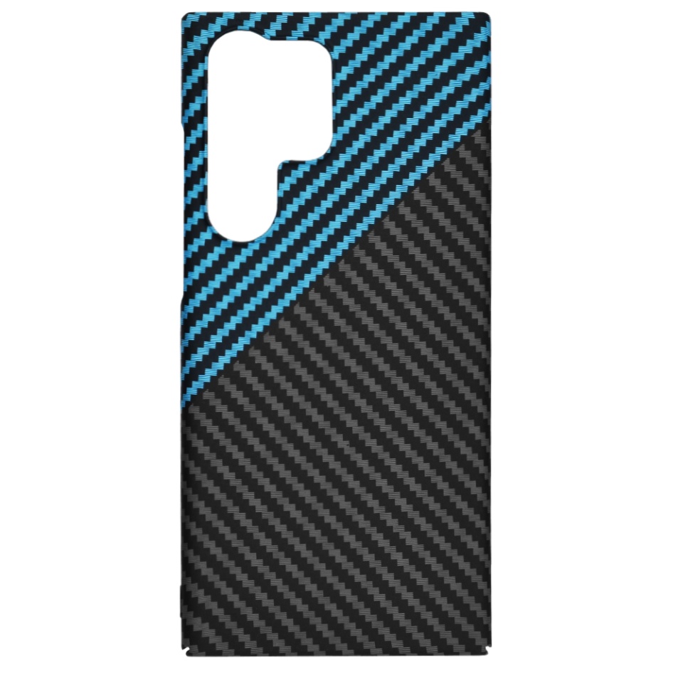 Husa pentru Samsung Galaxy S25 Ultra, Finisaj Premium cu Textura de Carbon, Design Elegant, SKDR CarbonFlex - Bleu - 1 | YEO