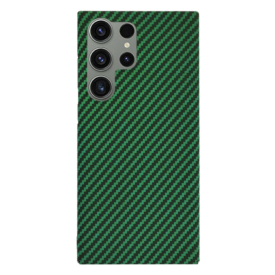Husa pentru Samsung Galaxy S25 Ultra, Finisaj Premium cu Textura de Carbon, Design Elegant, SKDR CarbonFlex - Verde - 3 | YEO