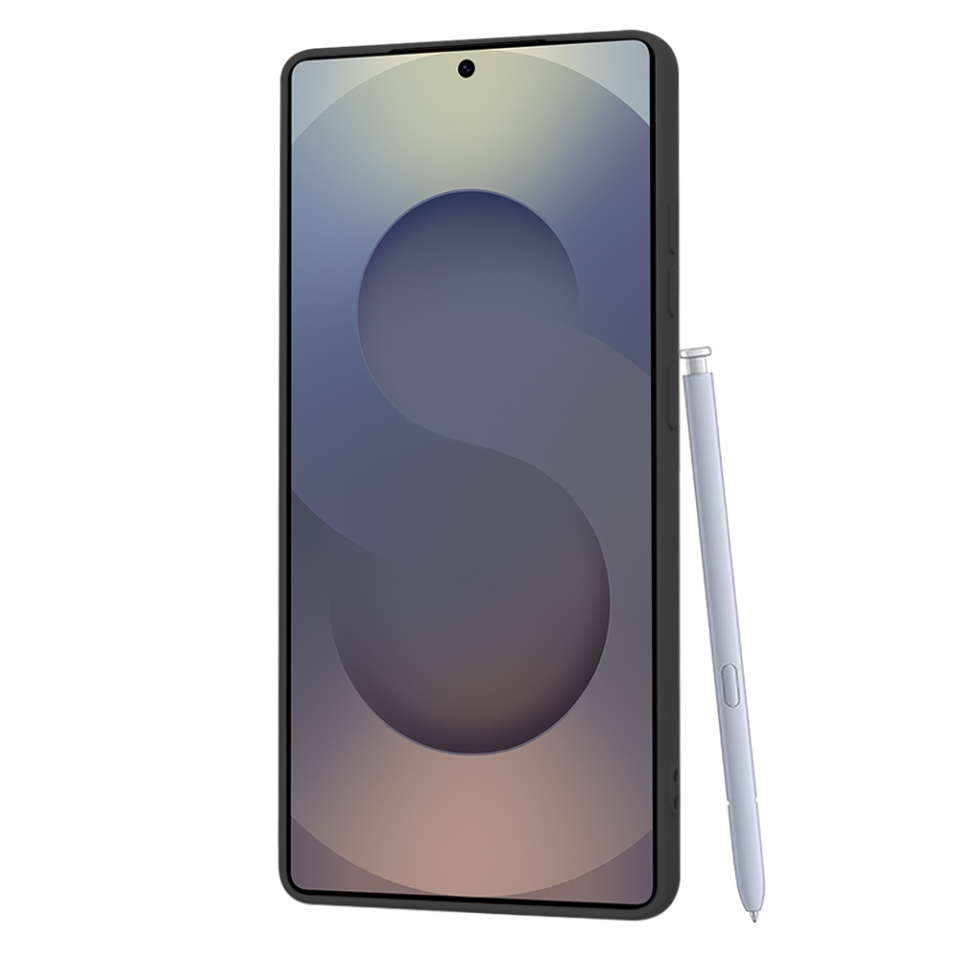 Husa pentru Samsung Galaxy S25 Ultra, SKYDDAR INNOVATION, din Silicon Catifelat, SoftElegance, set cu sticker, Negru - 1 | YEO