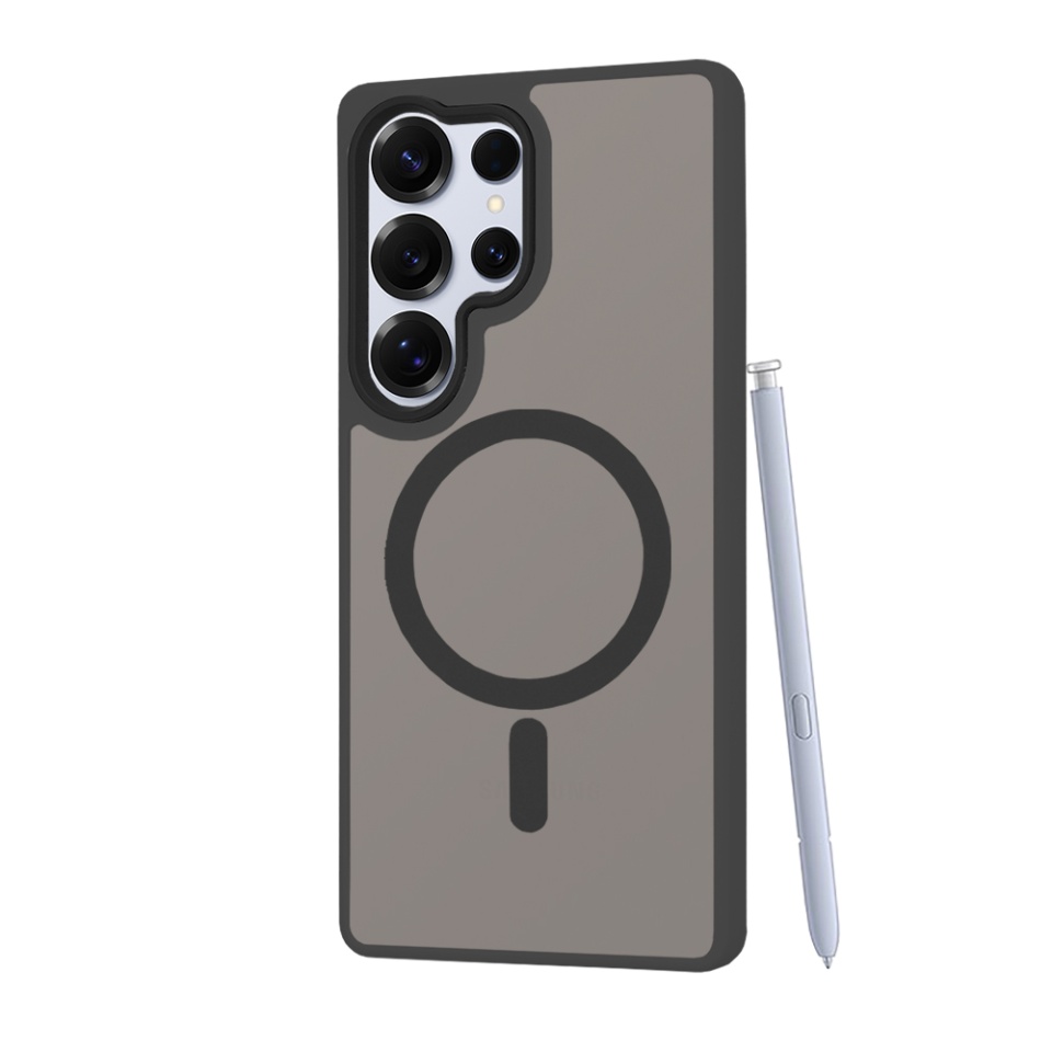 Husa pentru Samsung Galaxy S25 Ultra, SKYDDAR INNOVATION, HaloFrost MagSafe, Antisoc, set cu sticker, Negru - 2 | YEO