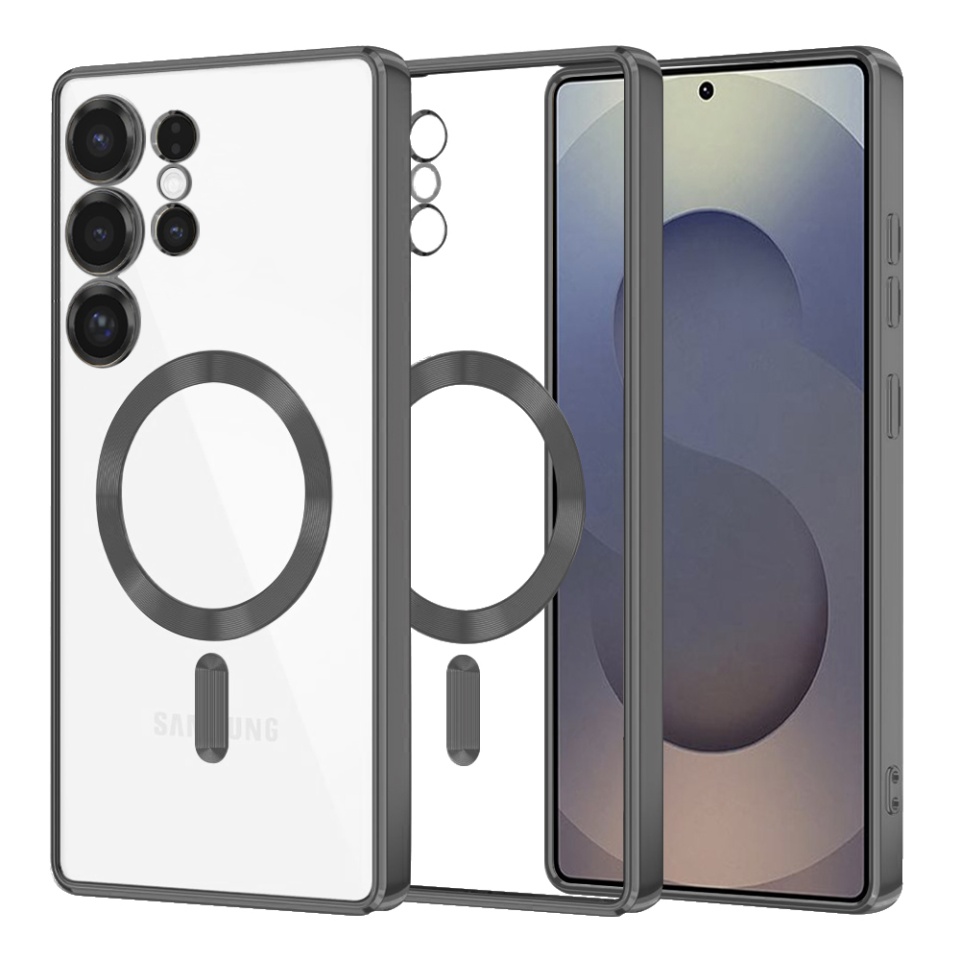 Husa pentru Samsung Galaxy S25 Ultra, SKYDDAR INNOVATION, Luxury Shield Magsafe, Protectie Antisoc, set cu sticker, Negru