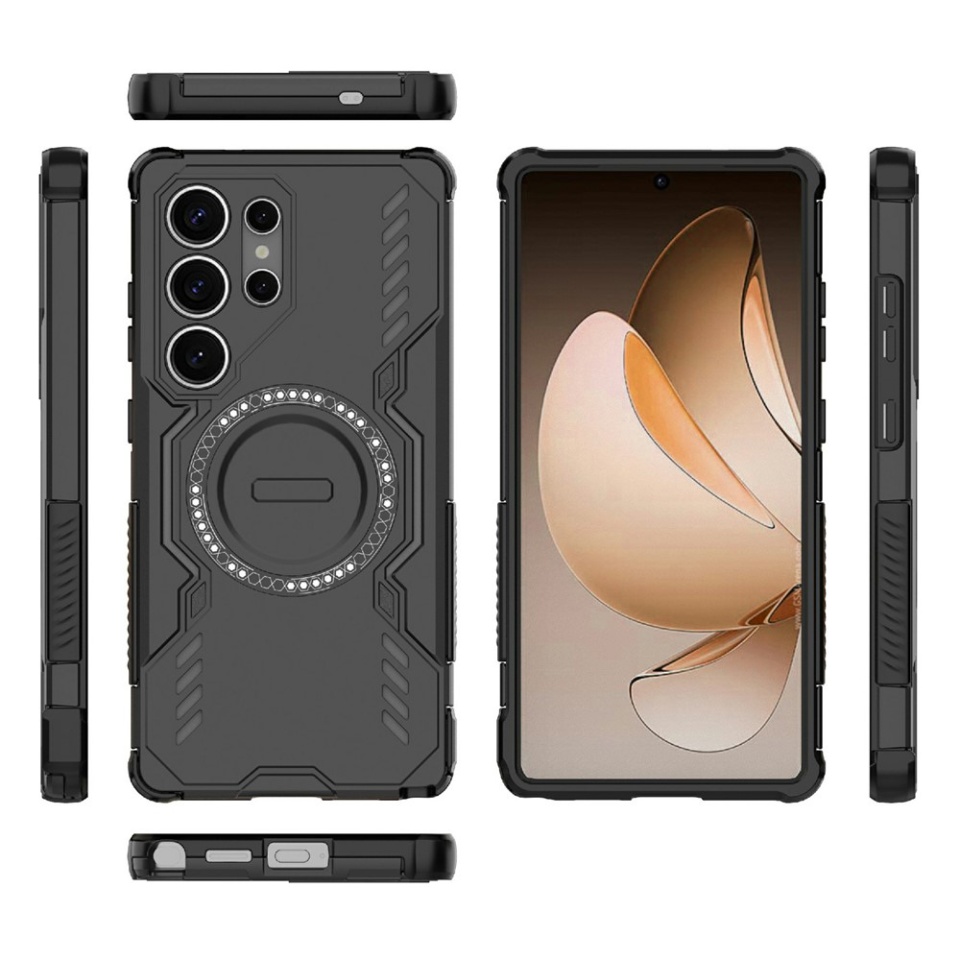 Husa pentru Samsung Galaxy S25 Ultra, SKYDDAR INOVATION, ArmorMag, Magsafe, set cu sticker, Negru - 1 | YEO