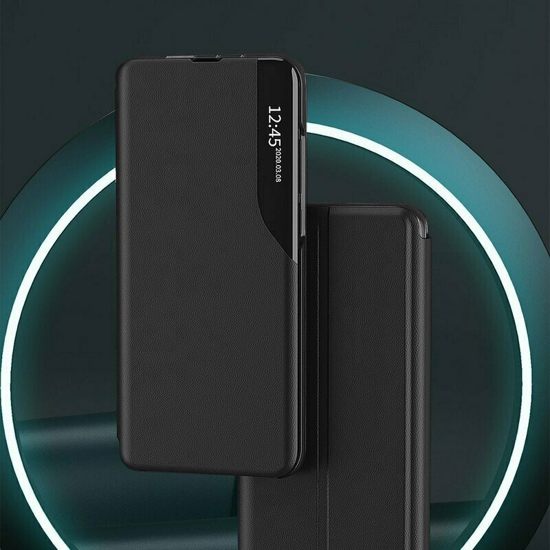Husa pentru Samsung Galaxy S25 Ultra tip carte, Skyddar Eco View Leather - Negru - 2 | YEO