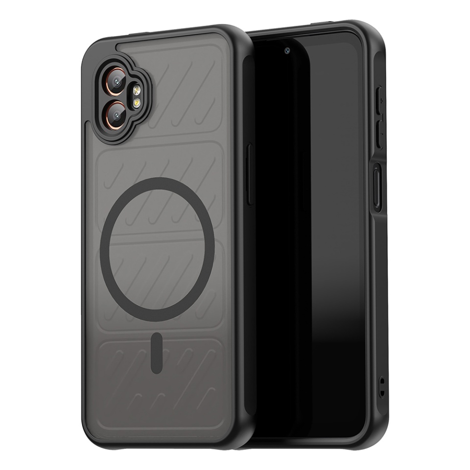Husa pentru Samsung Galaxy Xcover7 Pro, SKYDDAR INNOVATION, HaloFrost MagSafe II, Antisoc, set cu sticker, Negru