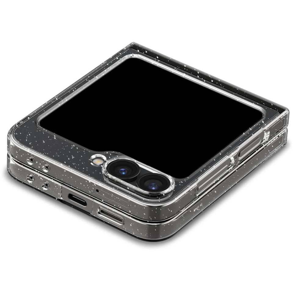 Husa pentru Samsung Galaxy Z Flip6 din silicon premium, Spigen Air Skin - Transparenta cu sclipici - 3 | YEO