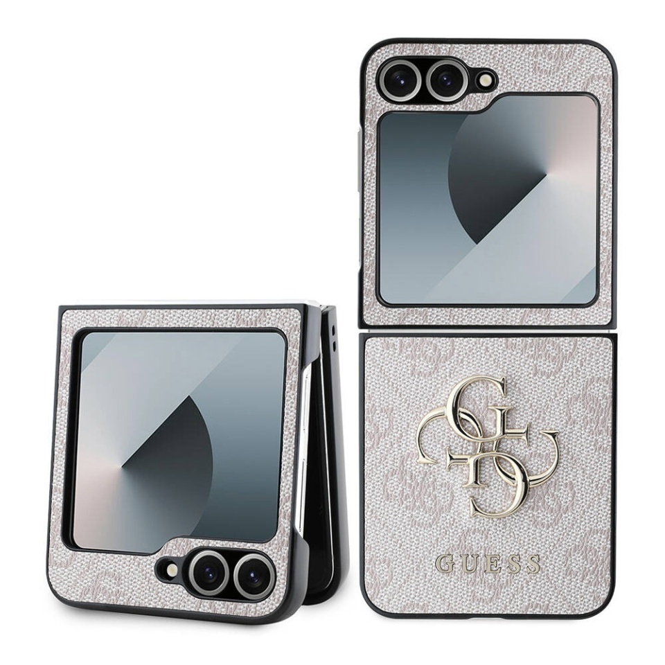 Husa pentru Samsung Galaxy Z Flip6 / Galaxy Z Flip7 FE, Guess 4G Metal Logo, Protectie Slim, Compatibila, Roz