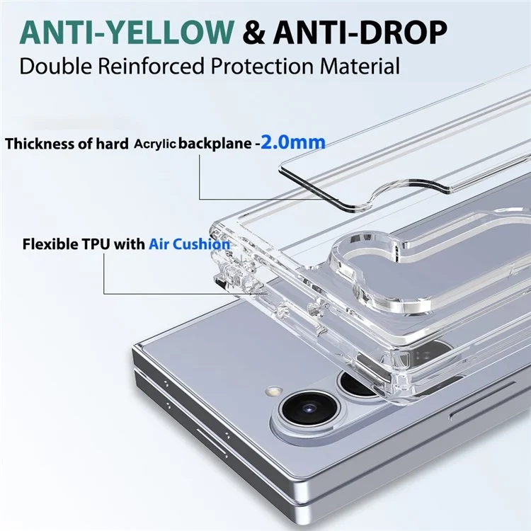 Husa pentru Samsung Galaxy Z Fold6 din silicon transparent, SKDR ClearGuard - Transparent - 2 | YEO