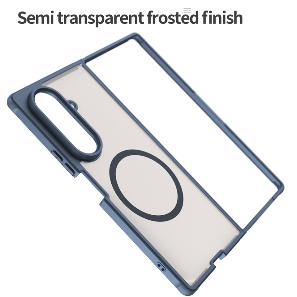 Husa pentru Samsung Galaxy Z Fold7, SKYDDAR INNOVATION, HaloFrost MagSafe II, Antisoc, set cu sticker, Bleumarin - 2 | YEO
